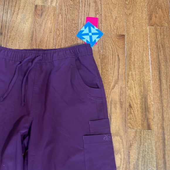 NWT EXCEL COMFORT FUNCTION FOR HEALTH CARE PROVIDERS ELASTIC WAIST BURGUNDY S - Picture 2 of 6